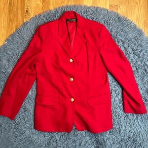 Vintage Brooks Brothers Red Worsted Wool Blazer Size 10